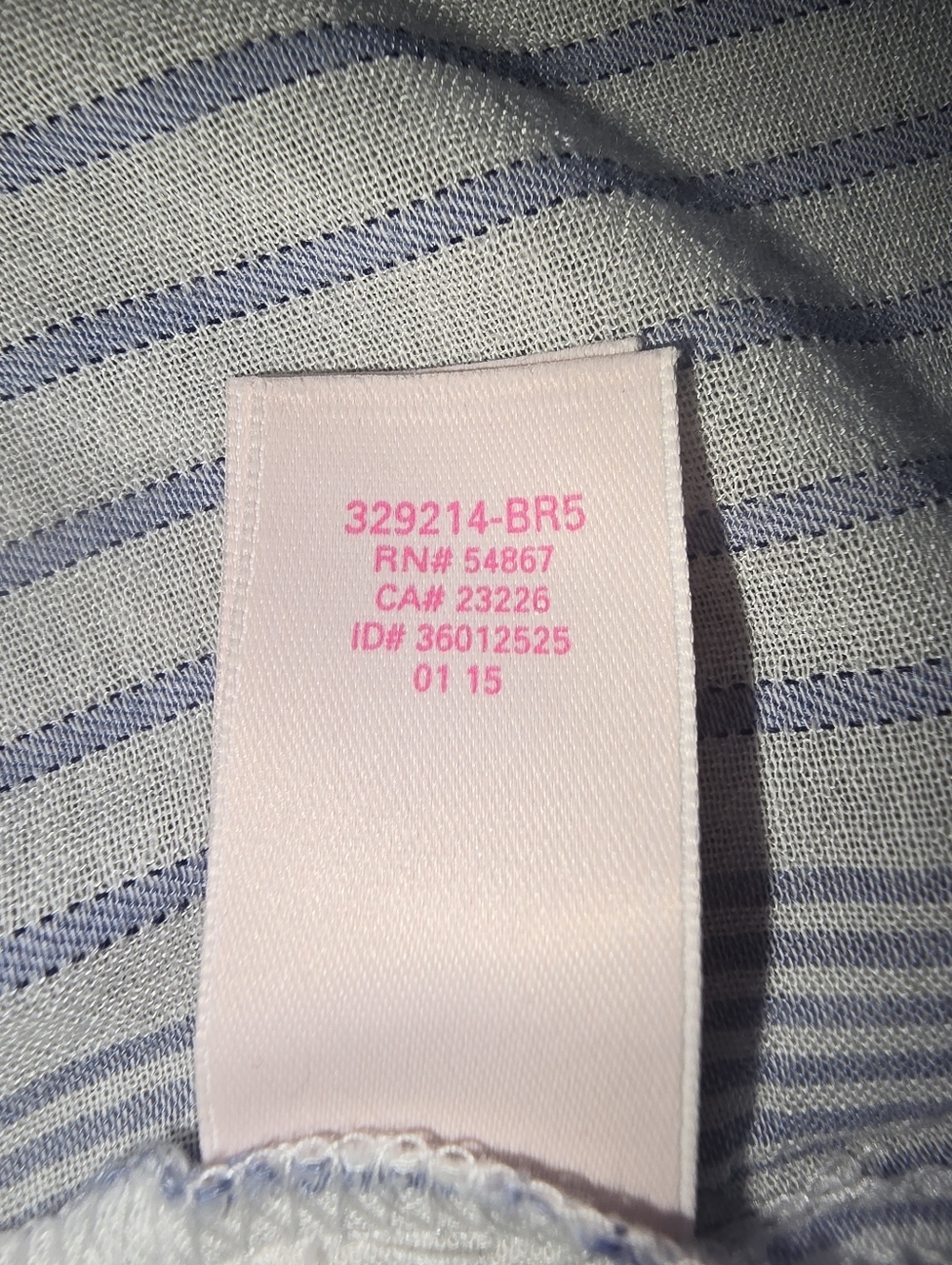 Victoria's Secret Striped Blouse - Blue & White Vertical Stripe V-Neck Top Large - Picture 11 of 11